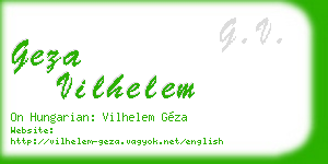 geza vilhelem business card