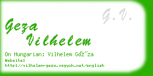 geza vilhelem business card